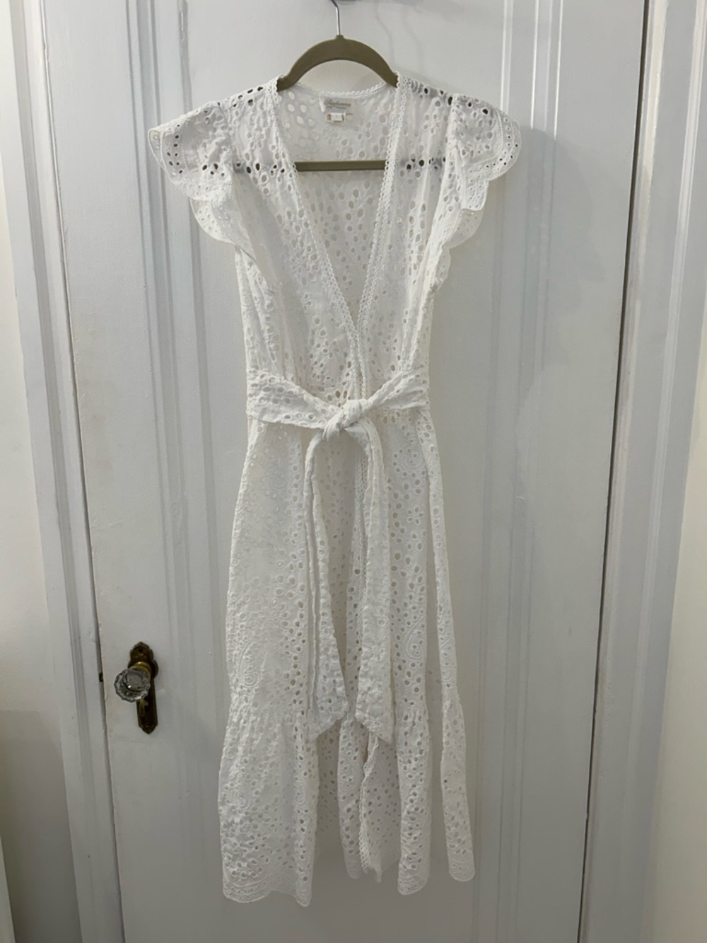 Shoshanna White Eyelet Tie-Waist Swim Coverup